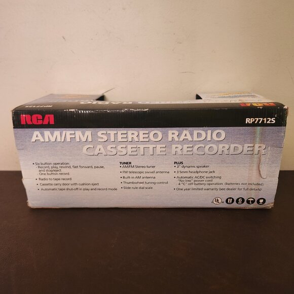 RCA AM/FM STEREO RADIO CASSETTE RECORDER (RP77125)  - BRAND NEW - Picture 3 of 4